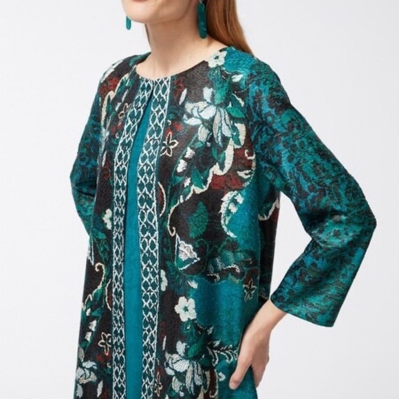 Chico’s Travelers Collection Mixed Print Crushed Jacket With Hook Closure Size L - Picture 7 of 16